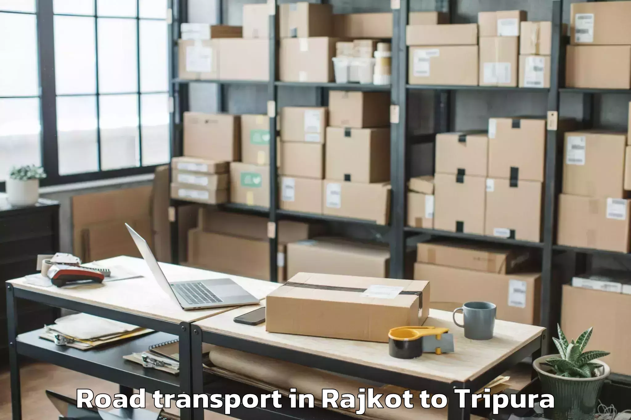 Easy Rajkot to Amarpur Gomati Road Transport Booking